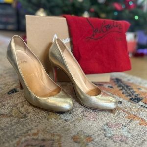 Gold Metallic Classic Christian Louboutin